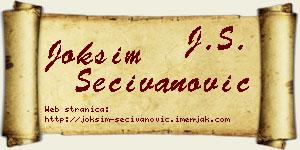 Joksim Sečivanović vizit kartica